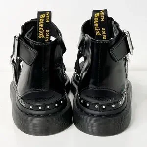 Dr.Martens MACKAYE HARDWARE サンダル UK4 Mackaye Hardware Leather Strap Sandals in Black Buttero | Dr